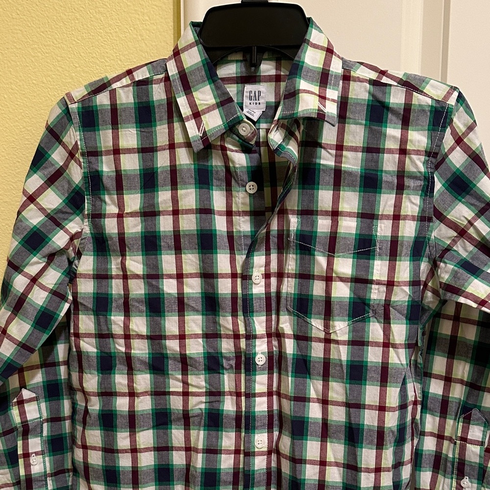 GAP Kids Multicolor Plaid Button Down Shirt